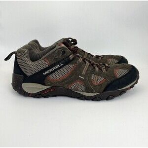 Merrell Yokota Trail Hiking Shoes Mens Sz 13 Brown Suede Vent Outdoors Trekking